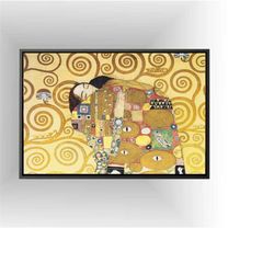 Gustav Klimt Fagther and Mother and twins Canvas Wall Art, Gustav Klimt Gallery Wrapped Giclee Wall Art Print Klimt Muse