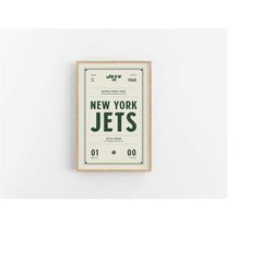 New York Jets Ticket Print | Wall Art | Vintage Poster | Jets Football