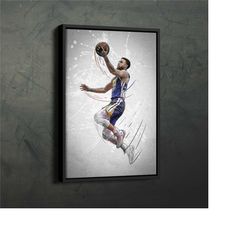 Stephen Curry Poster Golden State Warriors NBA Framed Wall Art Home Decor Canvas Print Artwork