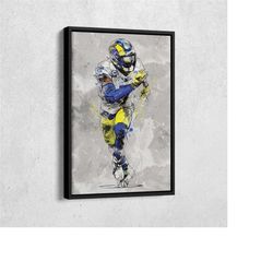 Jalen Ramsey Poster Los Angeles Rams NFL Canvas Wall Art Home Decor Framed Poster Man Cave Gift