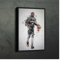 Kyrie Irving Poster Brooklyn Nets NBA Framed Wall Art Home Decor Canvas Print Artwork