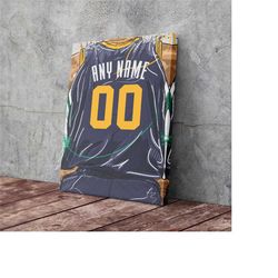 Digital File - Utah Jazz Jersey Personalized Jersey NBA Custom Name and Number Canvas Wall Art Home Decor Man Cave Gift