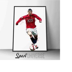 Cristiano Ronaldo poster Ronaldo print Canvas print CR7 Manchester United art print wall art man cave