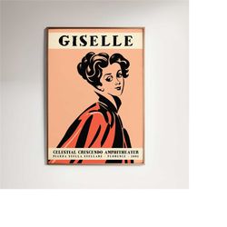 ballet giselle poster - retro florence wall art 2002 - large 24x36 mailed wall decor - ballerina art print vintage gicle