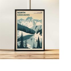 North Cascades National Park Poster | National Park Print | National Park Art | Travel Poster | Wall Art | Art Print | H
