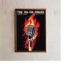 THE HA-HA Comedy Club Poster - Nyc Giclee Reproduction - New York City - Comedian Gift - Nightlife Atmosphere - High-Qua