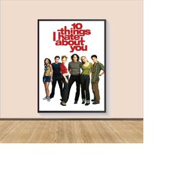 10 things i hate about you movie poster print, canvas wall art, room decor, movie art, gifts for him/her, movie print, a