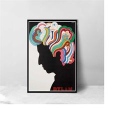 1966 Milton Glaser Bob Dylan Inspired Poster Vintage Music Fan Poster Canvas Fine Art Print Ideal Gift For Her Him