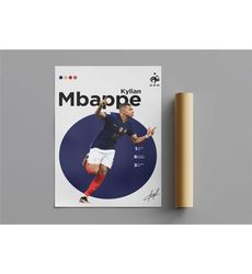 Kylian Mbappe Poster, Minimalist Poster, Sports Poster, Wall