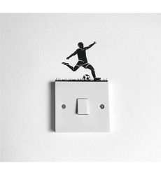 footballer light switch wall decals - football themed
