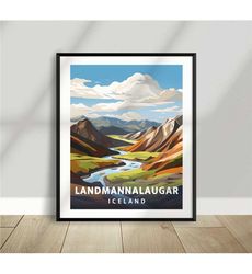 landmannalaugar iceland landscape - poster - minimalist nature