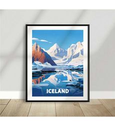 lake in iceland - landscape - poster -