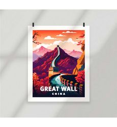 great wall - china - landscape - poster