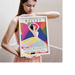 new york city ballet poster,music hall giclee reproduction, colorful ballerina wall art, mailed nursery wall decor, ball