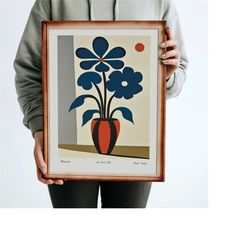 danish design poster, still life poster, retro botanical print, scandinavian poster, minimalist wall art, vintage home d