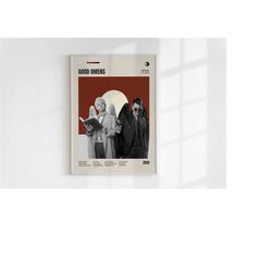 Good Omens Poster, Neil Gaiman, Minimalist Movie Poster, Wall Art Print, Vintage Inspired Poster, Mid Century Modern, Fi