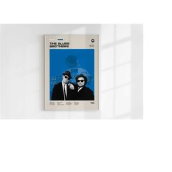 The Blues Brothers, John Landis, Minimalist Movie Poster, Wall Art Print, Vintage Inspired Poster, Mid Century Modern Po