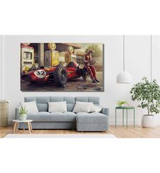 ferrari racing car canvas, vintage ferrari racing car