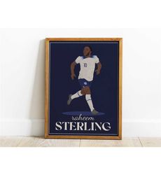 printable raheem sterling wall print, football wall decoration