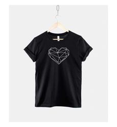 Geometric Heart Symbol TShirt - Abstract Love Shape