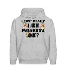 monkey hoodie. monkey lover gift. monkey sweatshirt. animal