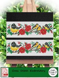 Vintage cross stitch pattern flowers and roses