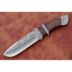 hand engraved knife, decoration knife, hunting knife, handmade knife, bushcraft knife