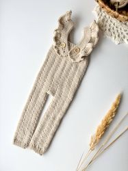 Pants for baby girl. Knitted Newborn photo props