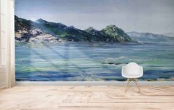 Custom Wall Paper,Abstract Sea Landscape,Landscape Wall Print,3d Wall Paper,Modern Wall Paper,Abstract Sea Wall Print,