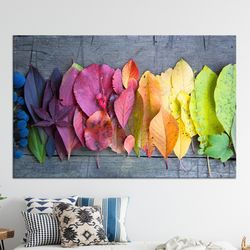 Colorful Artwork, Gift for Him, Autumn Colorful Leaves, Autumn Leaves Canvas Poster, Canvas Decor, Canvas Wall Art, Autu