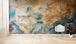 modern mural, wall covering, earth tone wall art, removable wall paper, farmhouse wallpaper, brown wallpaper, accent wal