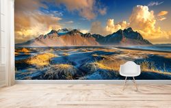 modern wall decal, stylish 3d wallpaper, wallpaper peel and stick, gift for her, paper craft, nature landscape wall deco
