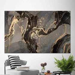 marble art glass, abstract marble art glass, canvas poster, black gold marble art glass, stained glass glass printing, l
