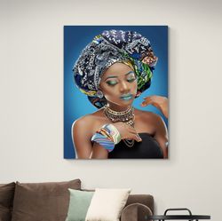 African Elegance,African beauty, cultural portrait, vibrant headgear, modern tradition, colorful elegance, style fusion,