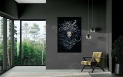 Medusa Greek Gorgon With Serpents  Poster Or Canvas Print - Greek Mythology Painting Framed Or Unframed Ready To Hang