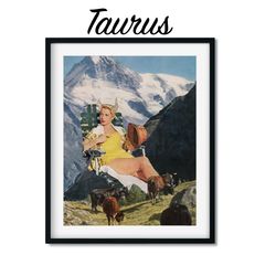 taurus print, astrology horoscope art, zodiac poster, gift for her, may birthday gifts for her