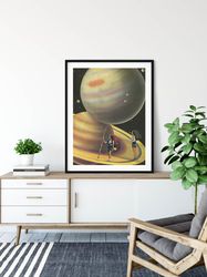 Planets print, Universe art, Saturn, Living room wall decor, Extra large prints, Extra large wall art, Oversized wall ar