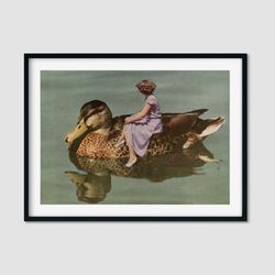 Duck print, British bird print, Animal prints, Gift for her, Animal lover, A4