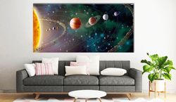 Solar System Canvas Print, Space Poster, Kids Room Decor, Astronomy Poster Print, Education print Large canvas art