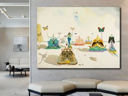 Salvador Dali, Butterfly Women Femmes Aux Papillons, Abstract Canvas, Salvador Dali Exhibition Print, Femme Butterfly Ar