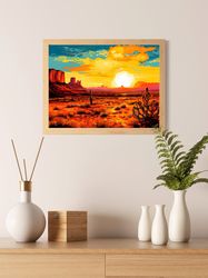 desert landscape painting, desert photo wall art, desert photography, desert sunrise photography print, sunset desert ar