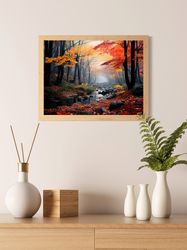 fall landscape home decor, fall forest landscape wall decor, autumn forest wall art, autumn landscape photo, autumn prin