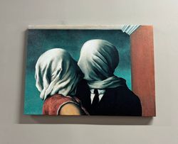 Canvas Wall Art, Canvas Art, Canvas, Rene Magritte The Lovers, Valentine Gift Wall Decor, The Lovers Printed, Trendy Wal