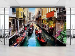 venice gondola wallpaper,bright wall paper,paper wall artcustom wall paper,italy landscape wall art,venice wall paper,
