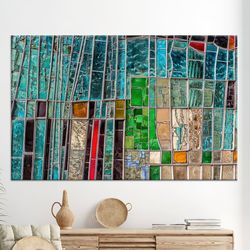 stained glass print, canvas print, contemporary canvas gift, living room wall art, canvas art, colorful glass canvas gif