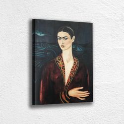 frida kahlo self portrait canvas wall art decoration canvas printed canvas, home decor poster
