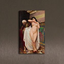 harem beauties the favourite (1931) painting photo canvas, nude painting, by fabio fabbi, orientalist canvas, historical