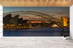 Stylish 3D Wallpaper, Personalized Wallpaper, Wall Covering, Gift Wallpaper, Royal Botanic Garden Wall Decals, Sydney Vi