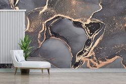 gift for her, room decor, gray and gold marble wallpaper, modern wallpaper, contact paper, wallpaper mural, luxury wallp