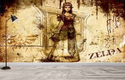 gamer room wallpaper, wall mural wallpaper, paper art, modern wall paper, personalized wallpaper, legend of zelda wallpa